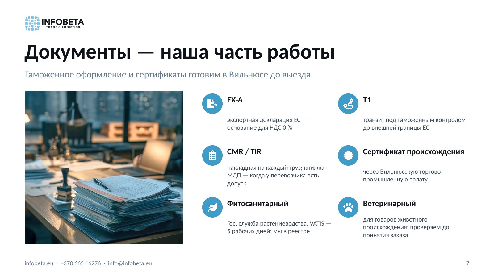 Слайд 7: Документы — наша часть работы